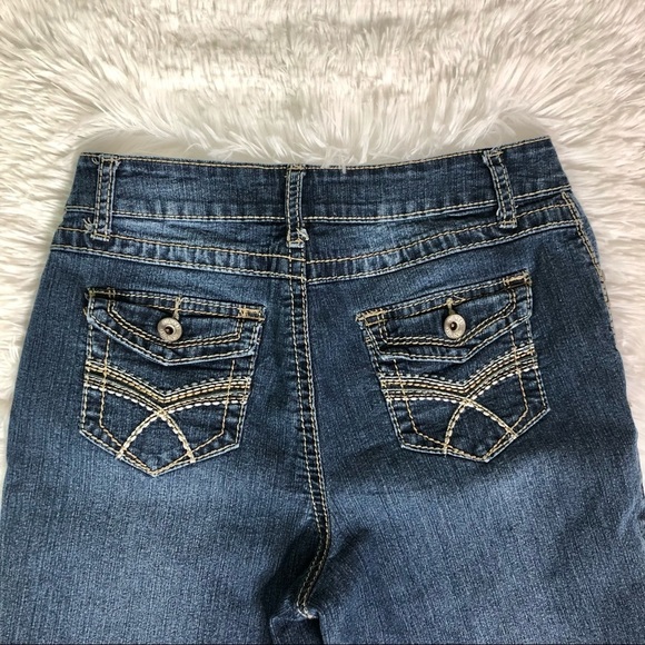 Cato Cropped Jeans Sz 4 Embroidered Pockets - Picture 6 of 7